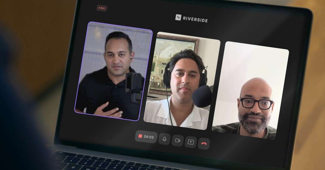 Three professionals discuss commercial leasing insights during a virtual podcast recording about negotiating business lease agreements.