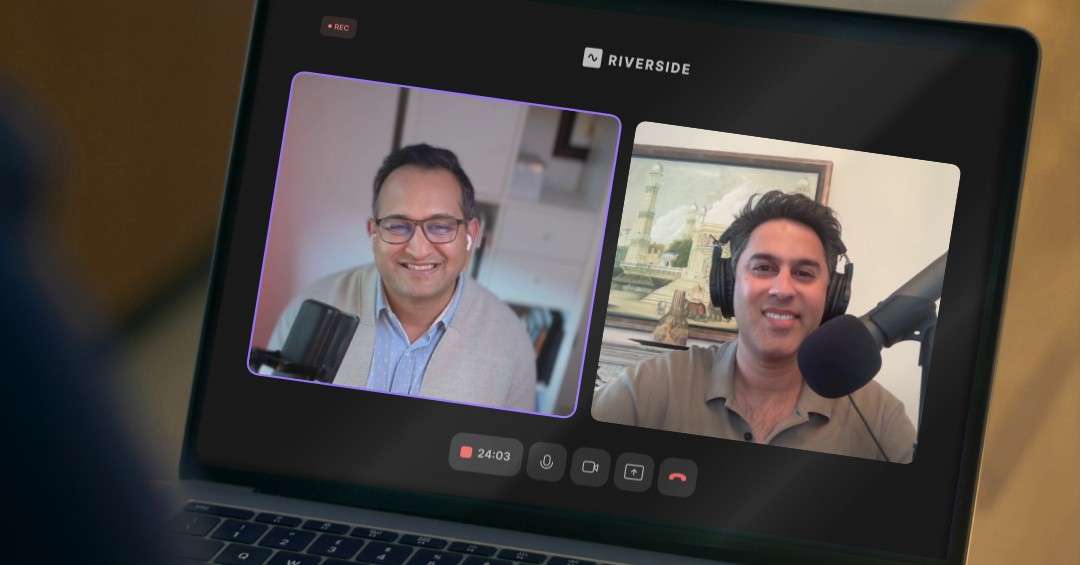 Pankaj Raval and Sahil Chaudry of Carbon Law Group recording Episode 56 of the Letters of Intent podcast on Riverside, discussing early stage company structuring mistakes founders must avoid when raising money.