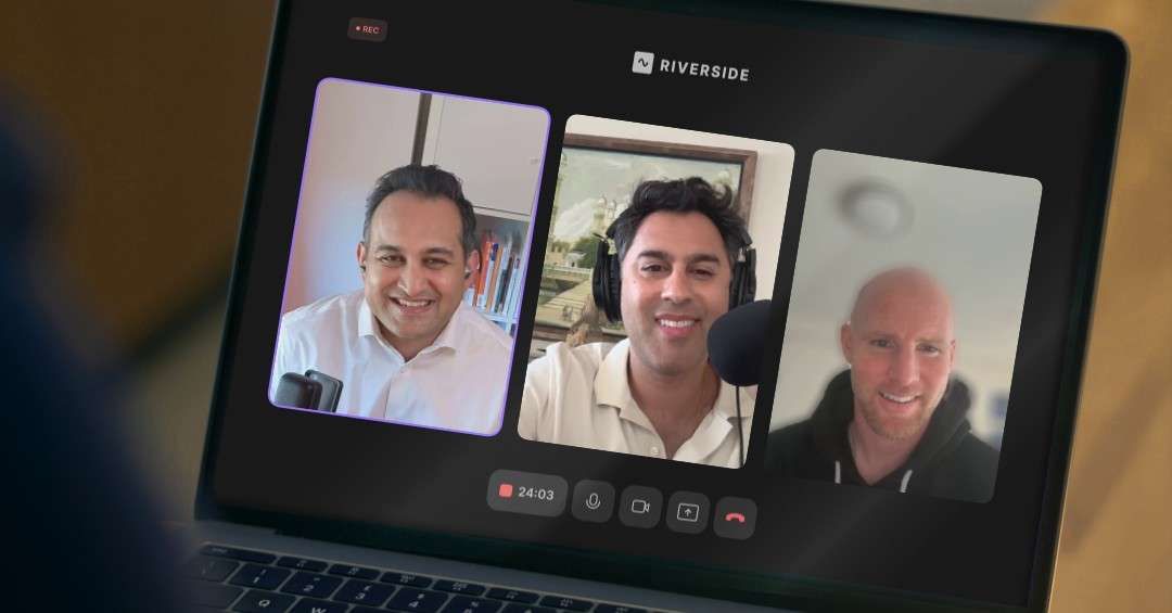 Pankaj Raval and Sahil Chaudry of Carbon Law Group recording Episode 58 of Letters of Intent on Riverside with guest Brendan Rogers, co-founder of Wag! and partner at 2am VC, discussing the athlete mindset, scalability, shameless reach-outs, and the India investment thesis.